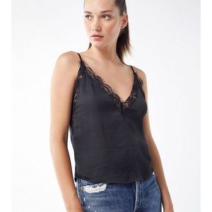 Satin lace trim cami